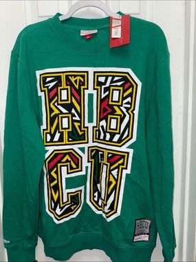 Mitchell & Ness HBCU Graphic Crewneck Sweatshirt Kelly Green Size Large NWT